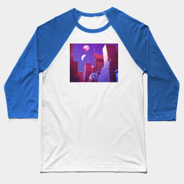 Finance Moon Baseball T-Shirt by lofi_retrowave